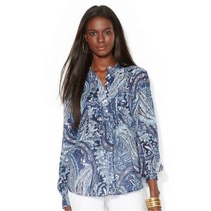 Ralph Lauren Jeans Co Boho Paisley Floral Blouse